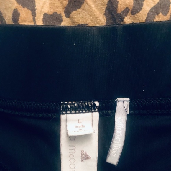 Adidas by Stella McCartney size Large black cropped leggings mesh detail - Picture 11 of 12